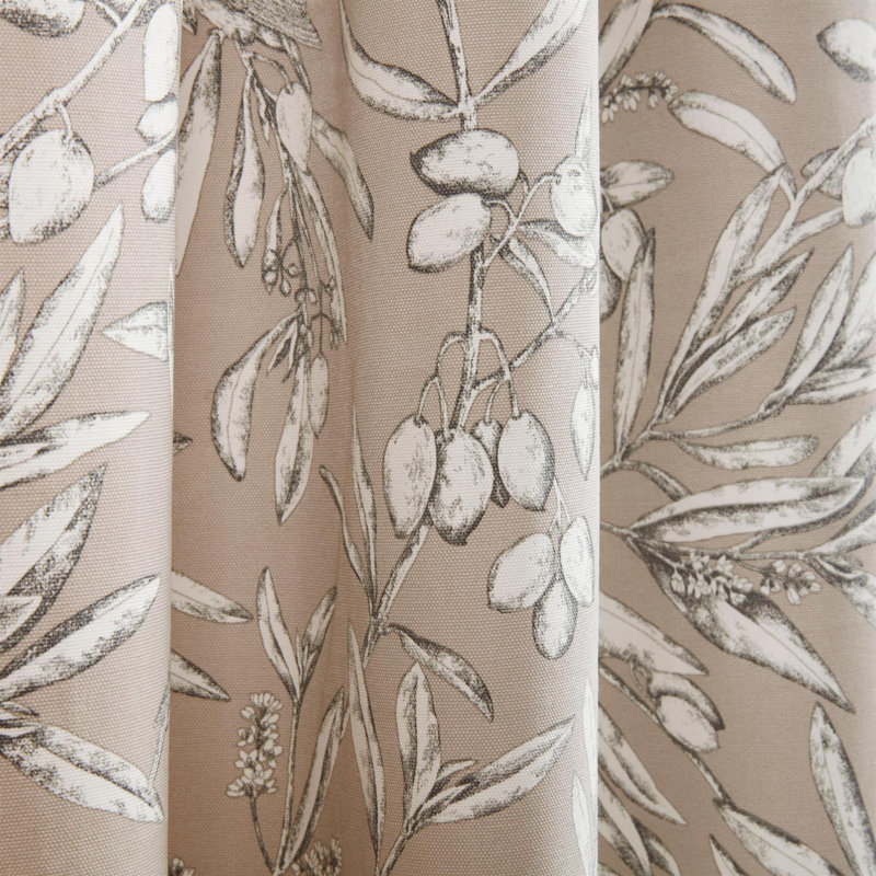 Edeline Room Darkening Curtains Pair, 117 W x 137 D cm, Beige
