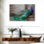 Élégant paon bleu sur toile-2034608567