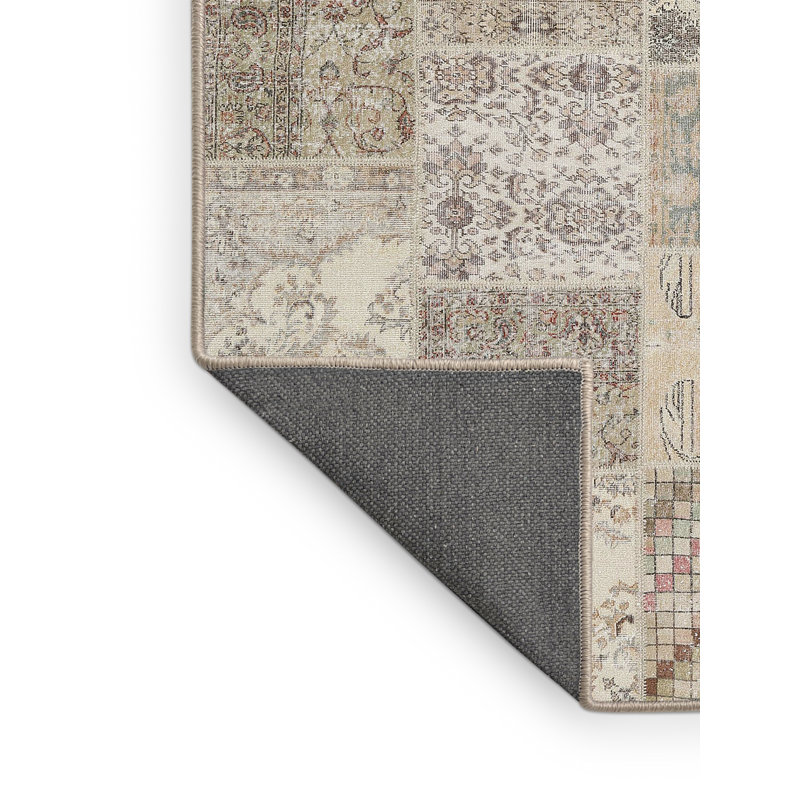 Tapis en laine beige / gris, Rectangle 5 pi x 7 pi