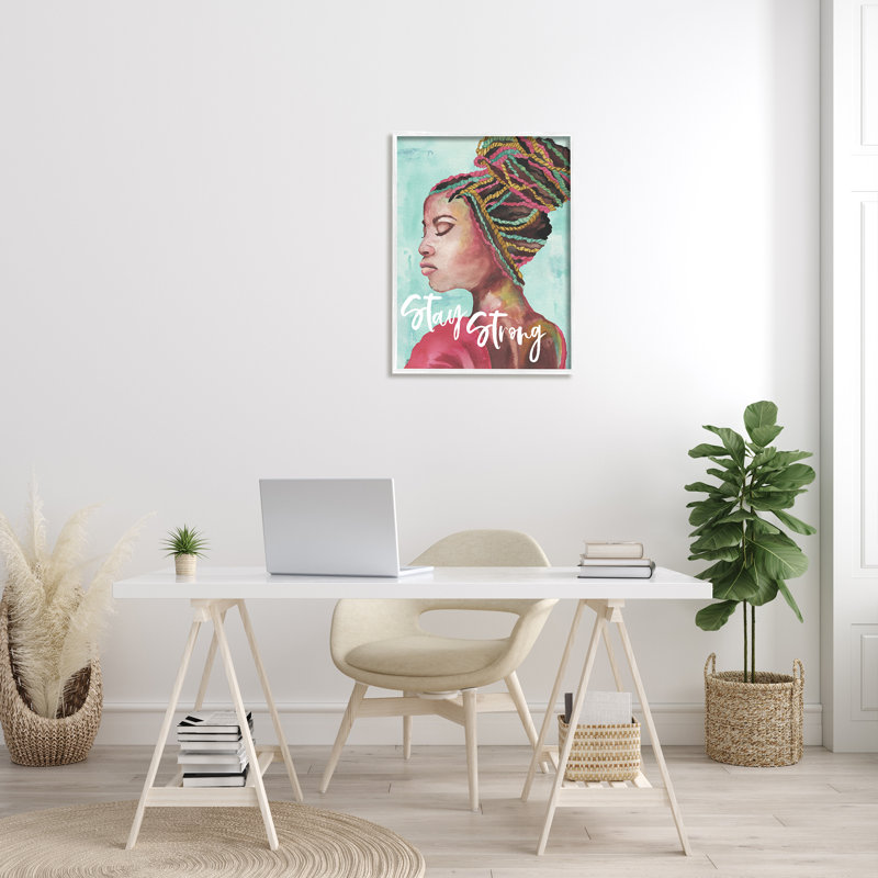 Stay Strong Inspirational Canvas Print with White Frame