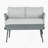 Steel Loveseat And Table, Grey-1093666204