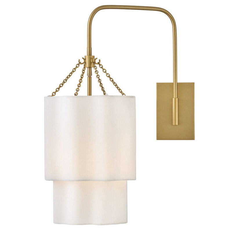 Gwen 1 - Light Armed Sconce, Lacquered Brass