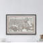 « rétro map of massachusetts » par marmont hill, impression sur papier-2127705839