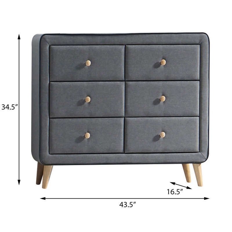 Commode double rembourrée 6 tiroirs