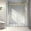 Porte de douche en or brossé 6076 - Conception, poulies en acier inoxydable 304 de 70 mm, fermeture douce, membrane Nano Easy Clean, imperméable pour le bain, revêtement de résistance
