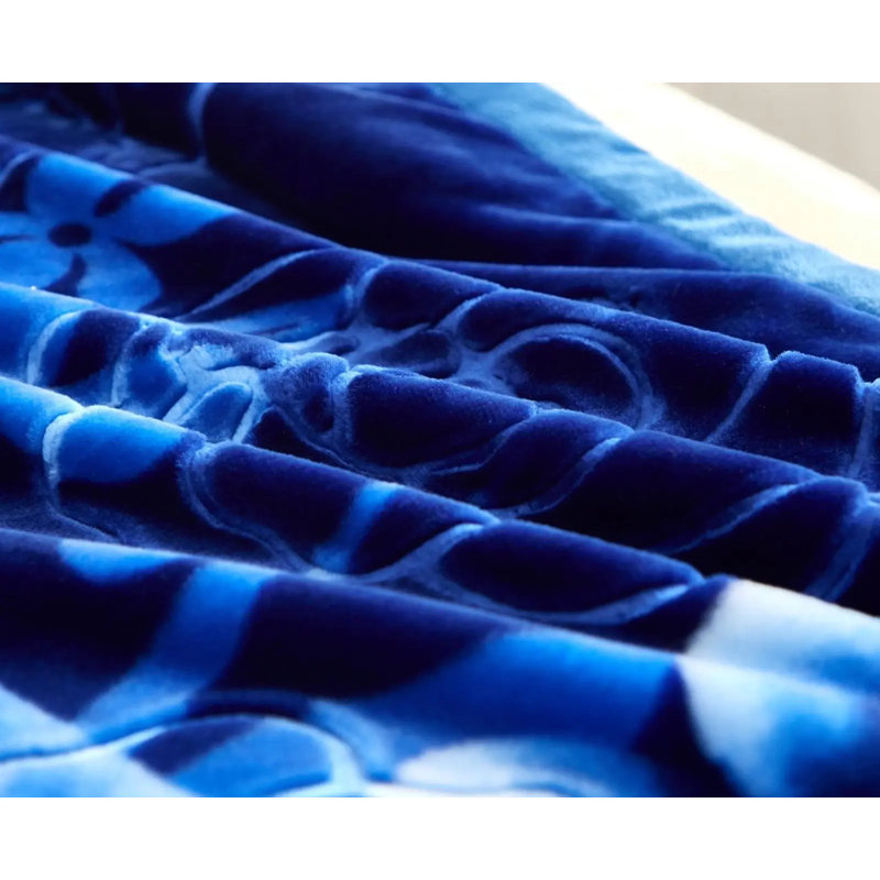 Machine Woven Throw Blanket, Blue Floral