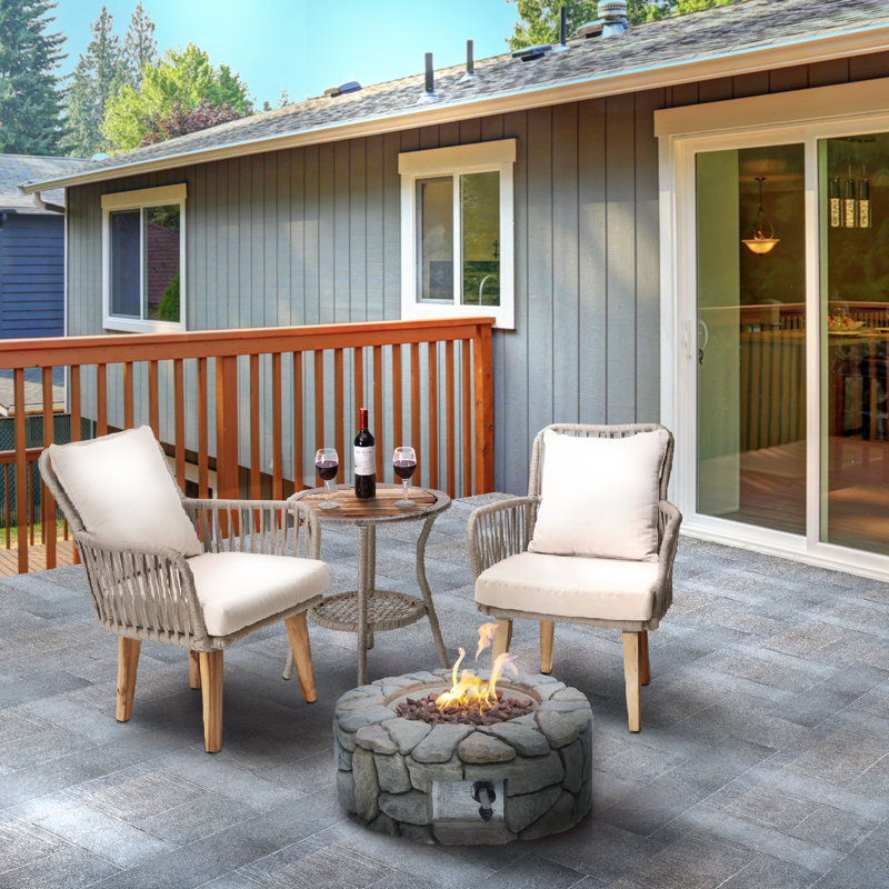 Round Polyresin Propane Smokeless Fire Pit
