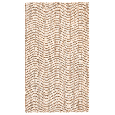 Natural Fiber Handwoven Jute Abstract Rug