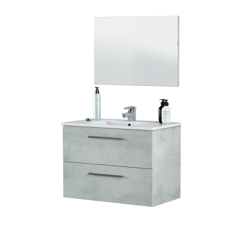 Disharoon 80cm Single Bathroom Vanity Base Only, Grey