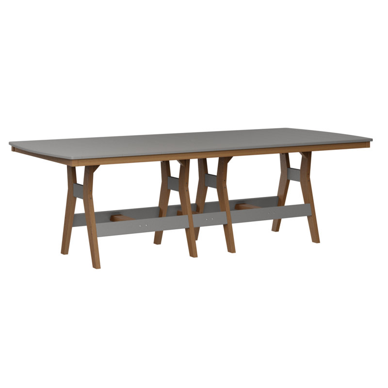 Harbor Outdoor Bar Table, Natural Teak, Light Gray
