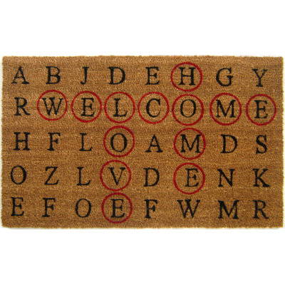 Mots croisés de 30 po x 18 po tapis de porte extérieur antidérapant Armond