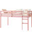 Lit simple mezzanine rose avec structure en bois d'hévéa massif, 13 lattes en contreplaqué, structure de chambre à coucher à lattes renforcées en bois et à hauteur basse, offrant de nombreuses options de rangement-1044050297