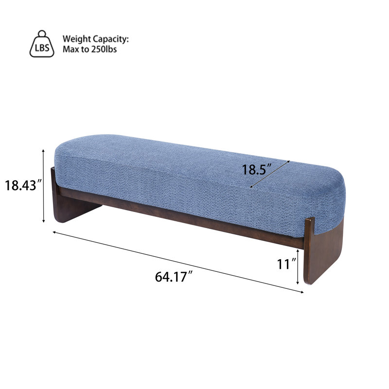 Snedicor Elegant Loop Yarn Ottoman, Blue
