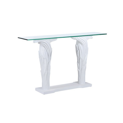 Coastal 51'' Glass Top Console Table