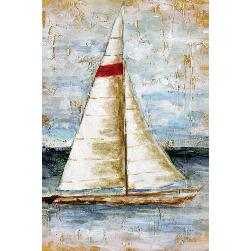 Painterly Sail - Wrapped Canvas Painting, 46cm H x 30cm W x 3.8cm D