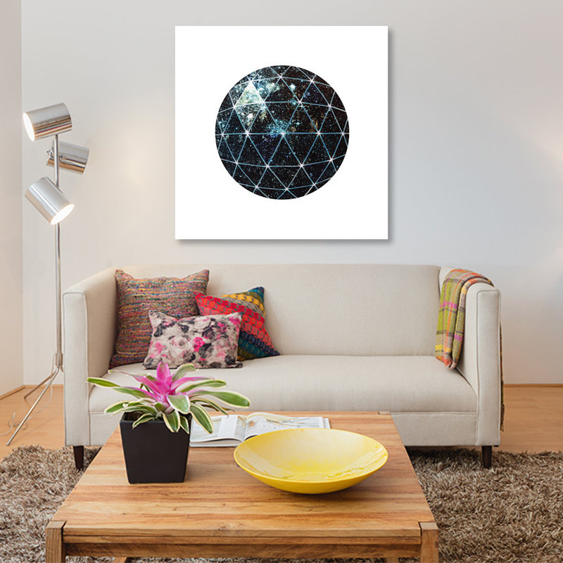 « galaxy géodésique », impression sur toile, H 12 po x l 12 po x P 1,5 po, Pas de tapis, Toile tendue