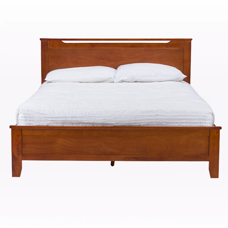 Lit plateforme simple en bois massif Chaitan, H 33,38 po x l 41,54 po x L 77,38 po