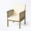 Ensemble de salle à manger d'extérieur 5 pièces en bois d'acacia avec table ronde et coussin moelleux