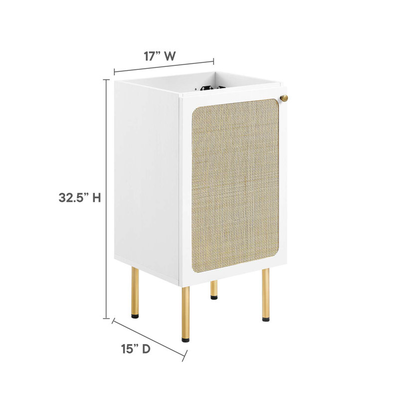 Base de meuble-lavabo simple 17 po. Modway, Blanc