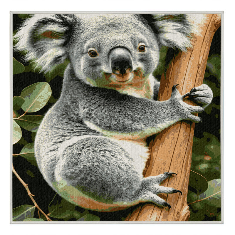 Washable Koala Wildlife Area Rug, Square 8'