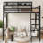 Queen Size Loft Bed with Ladder, Metal Queen Loft Bed with Storage Shelves, High Loft Bed for Kids Teens, Black(Expect Arrival Date 2025/7/20) Patent Products-1199674329-1174920127