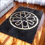 Tapis en cuir de vache noir à motif géométrique_8,83 po x 12 pi-1020125221