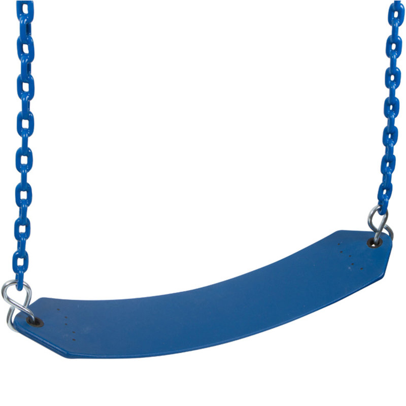 Balançoire en plastique avec chaîne enduite, Bleu, H 5,5 pi