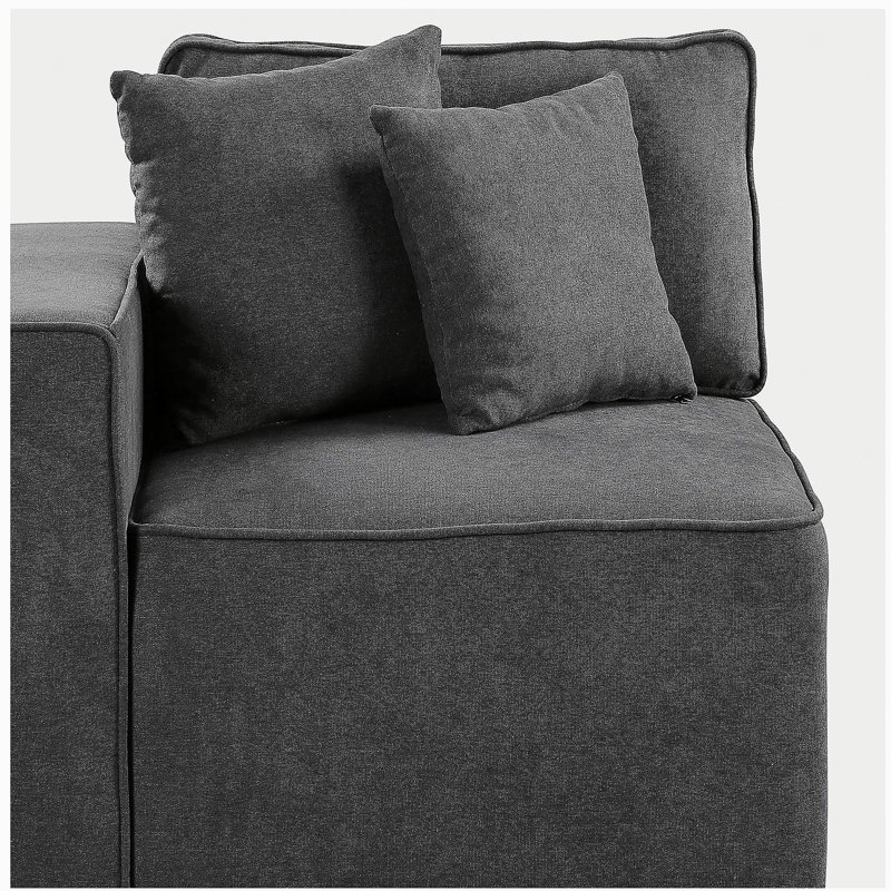 Fauteuil d'appoint gris à dossier gauche