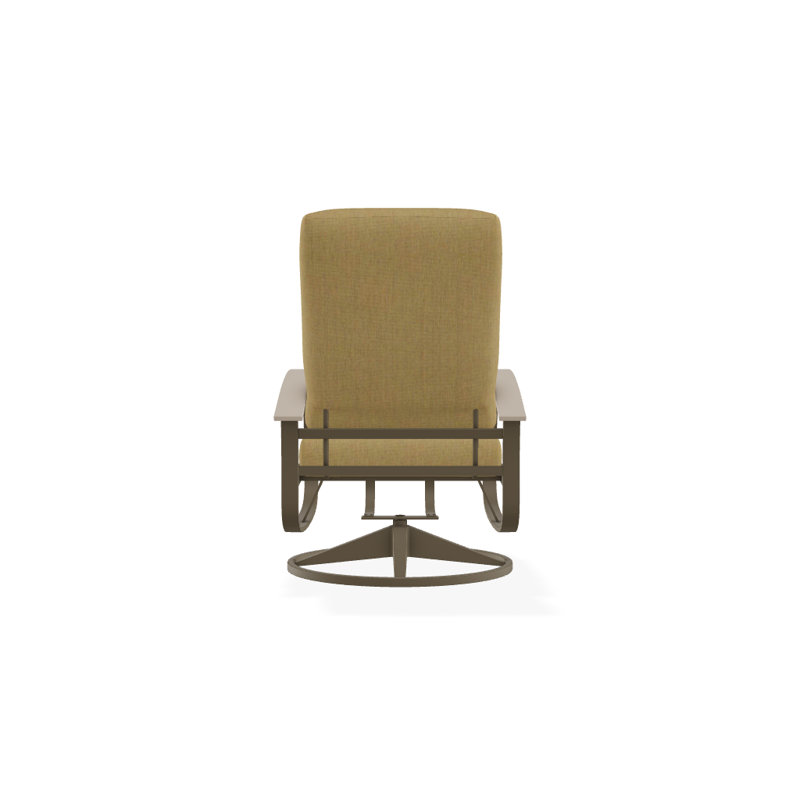 Belle Isle Outdoor Swivel Lounge Chair, Canvas Heather Beige Sunbrella® Canvas, Desert P60, Textured Beachwood