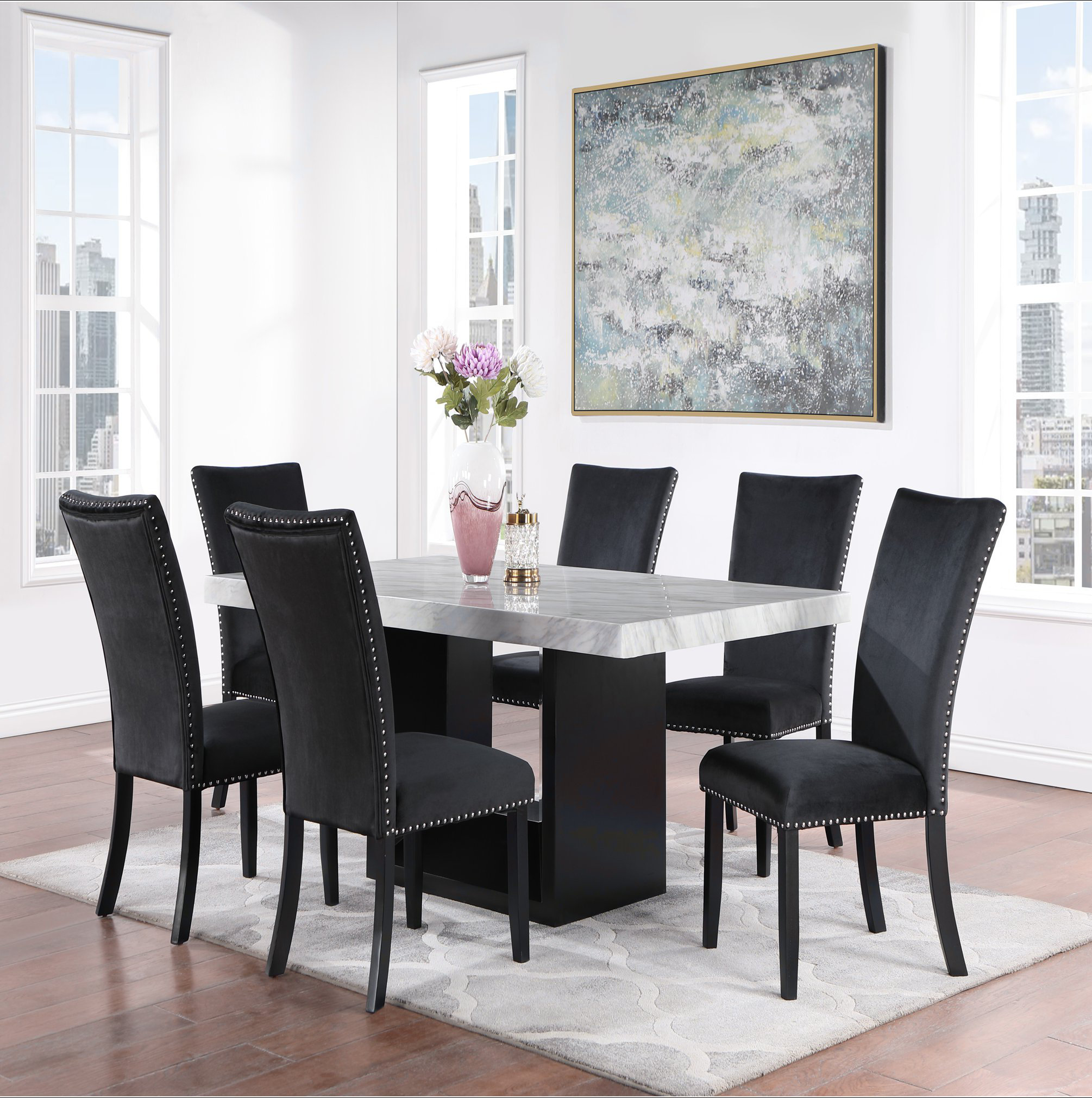 Hokku Designs SHEENA 5PC DINING TABLE SET BLACK - Wayfair Canada