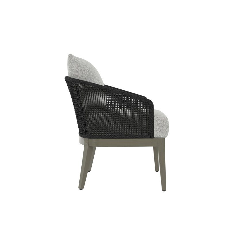 Capri Outdoor Teak Lounge Chair, Brown, White