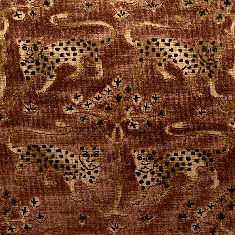 Woodland Leopard Velvet Fabric