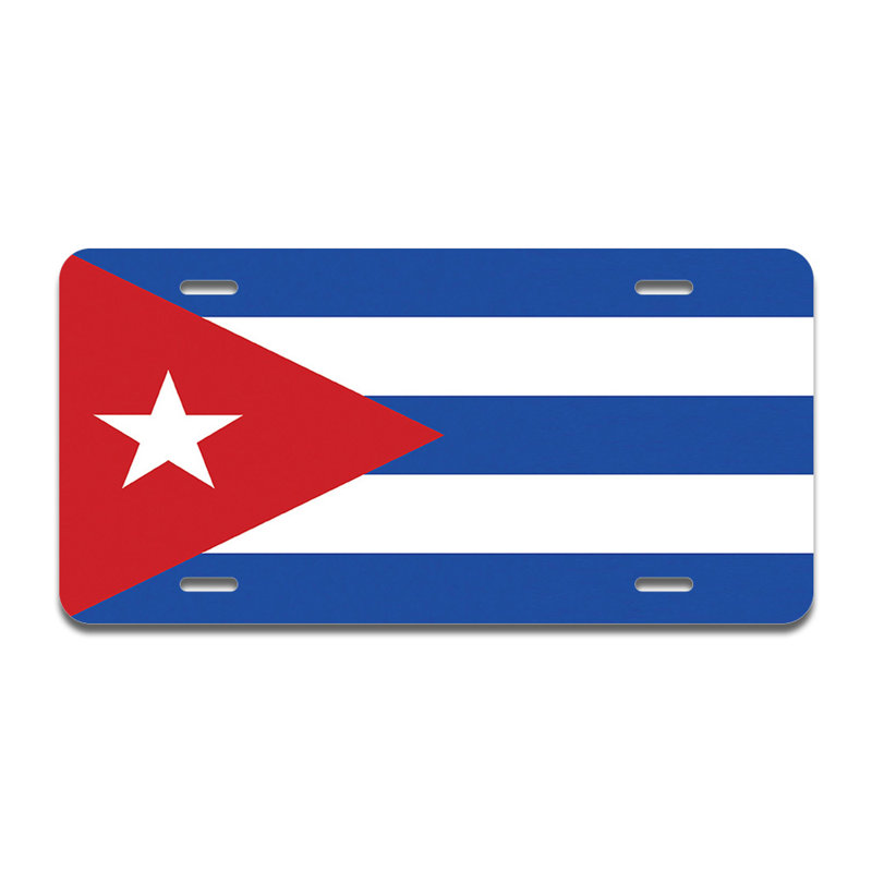 Cadre en plaque de drapeau cubain en aluminium