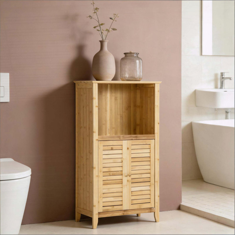 Tour de rangement Home avec design en bambou, naturel