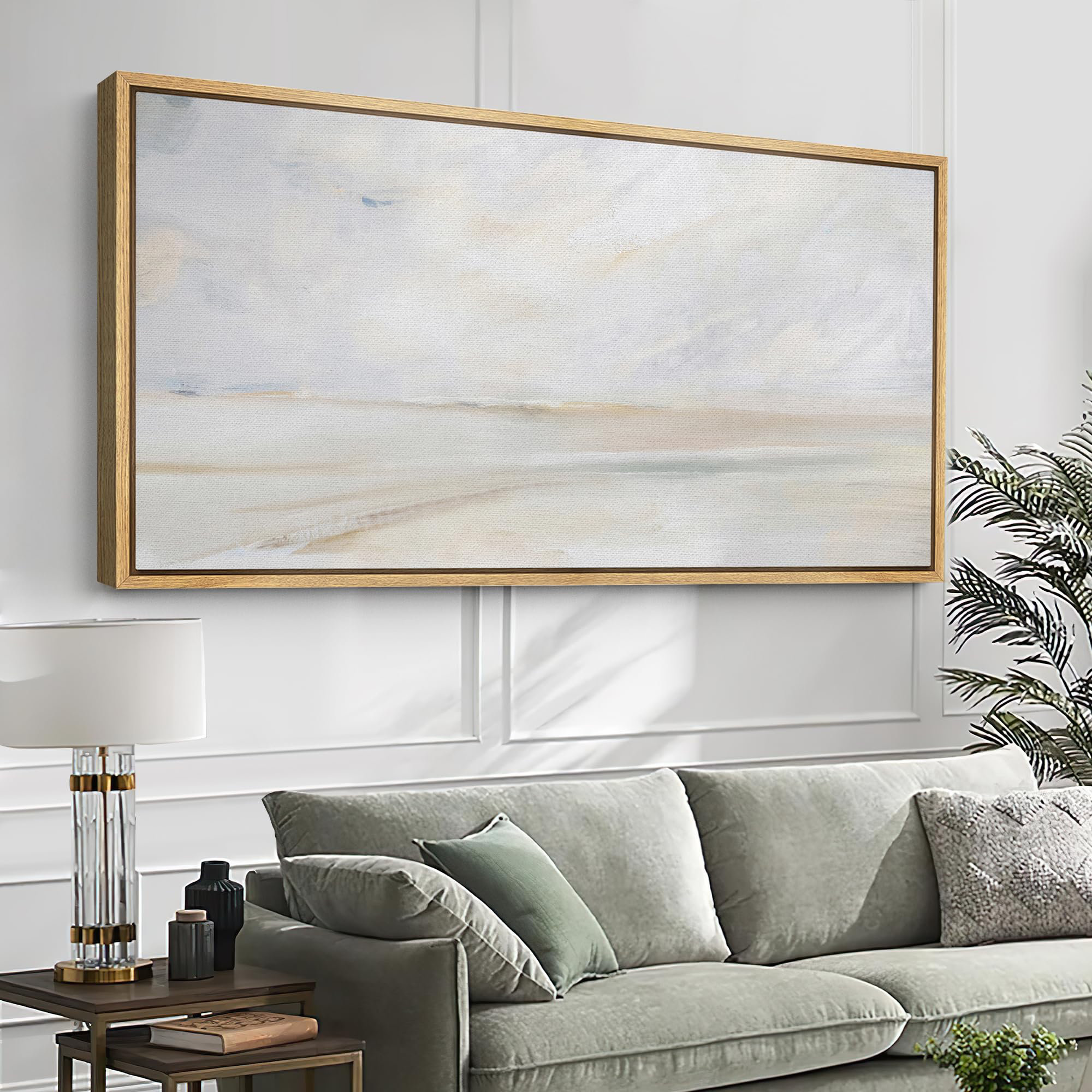 Tranquil Beach Coastal Landscape Modern Art - 30" H x 60" W