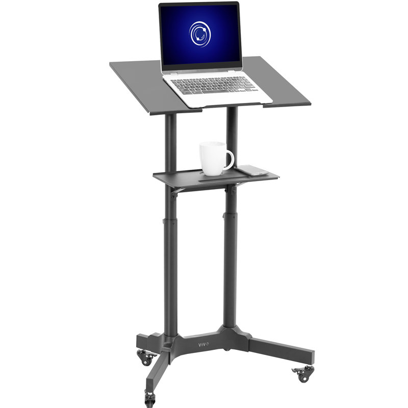Mobile Rolling Podium Adjustable Laptop Cart