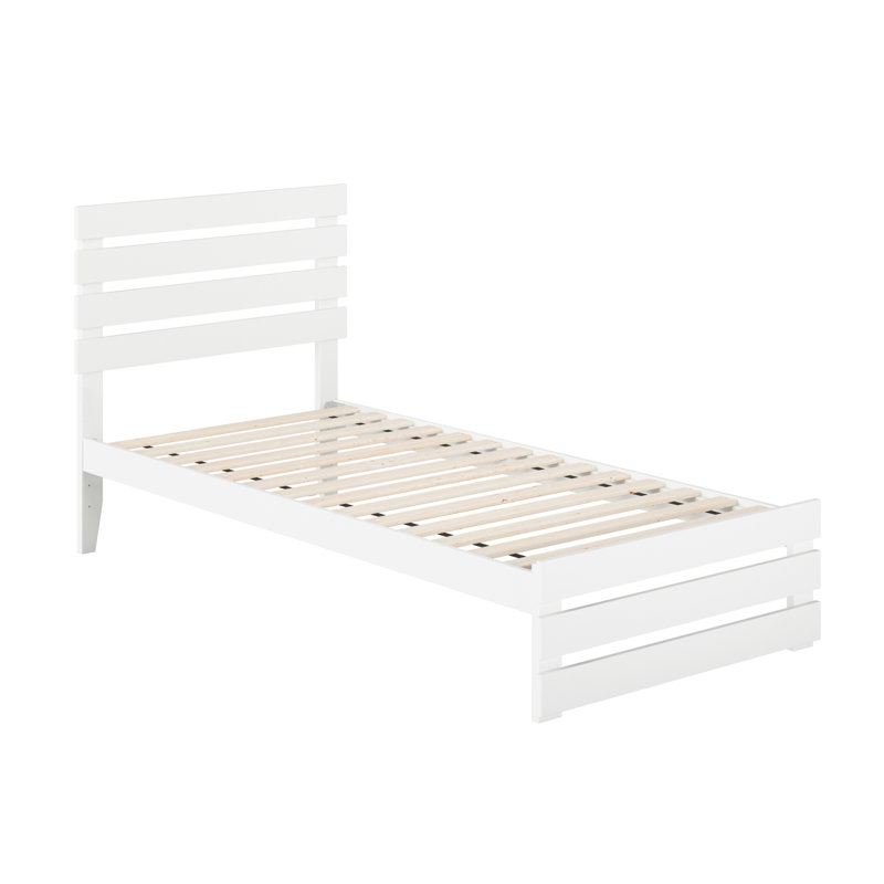 Lit plateforme Jaqson, Blanc, Simple extra long