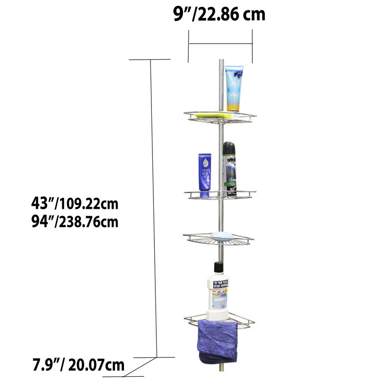 Étagère de douche d’angle à 4 niveaux Home Basics
