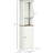 White Bathroom Linen Storage Cabinet With Triple Open Shelves, Freestanding Tower Adjustable Shelf And Door For Towels, Cleaning Products Slim Shelves Door, Products, Hygiene Items
