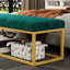 Banc de style Mid-Century moderne en cuir pu, pour salle à manger, structure en acier, capacité de 600 lb, mousse à haute densité de rebond, assise en cuir synthétique confortable, rembourrage moelleux, facile à assembler