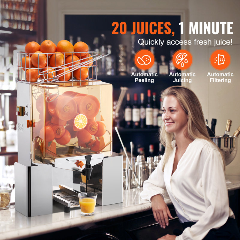 VEVOR Commercial Orange Juicer Machine with Automatic Peeling Function