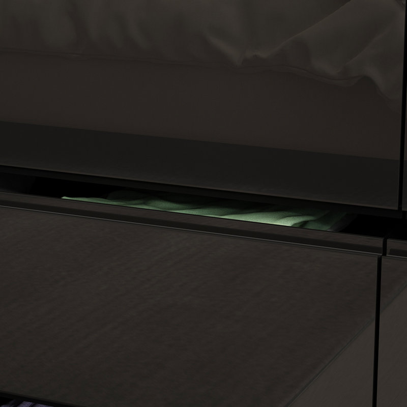 Commode 8 tiroirs Diley, Noir