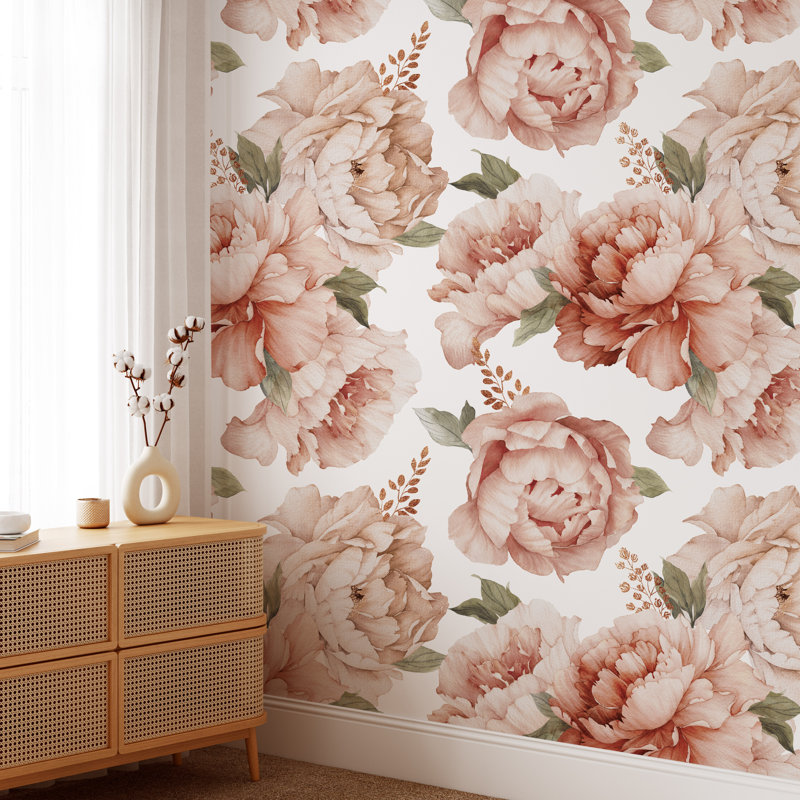 Papier peint amovible Anchise Peach, L 24 po x L 100 po
