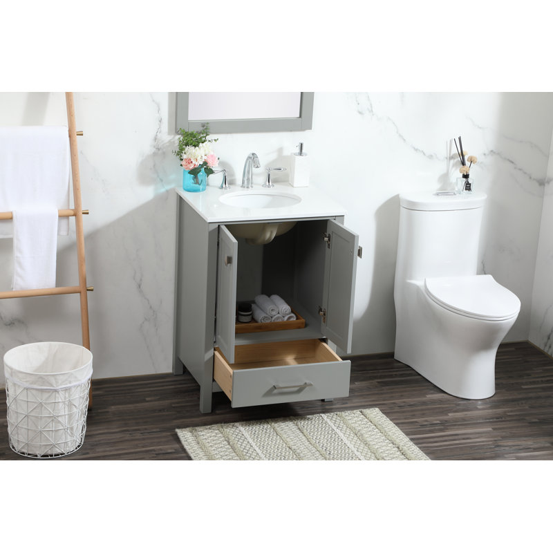 Ensemble de meuble-lavabo simple 24 po Irene, Gris