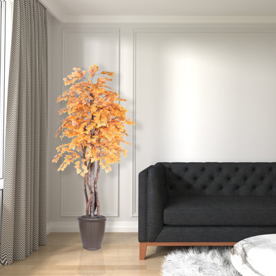 Arbre à feuillage artificiel 72 po en pot