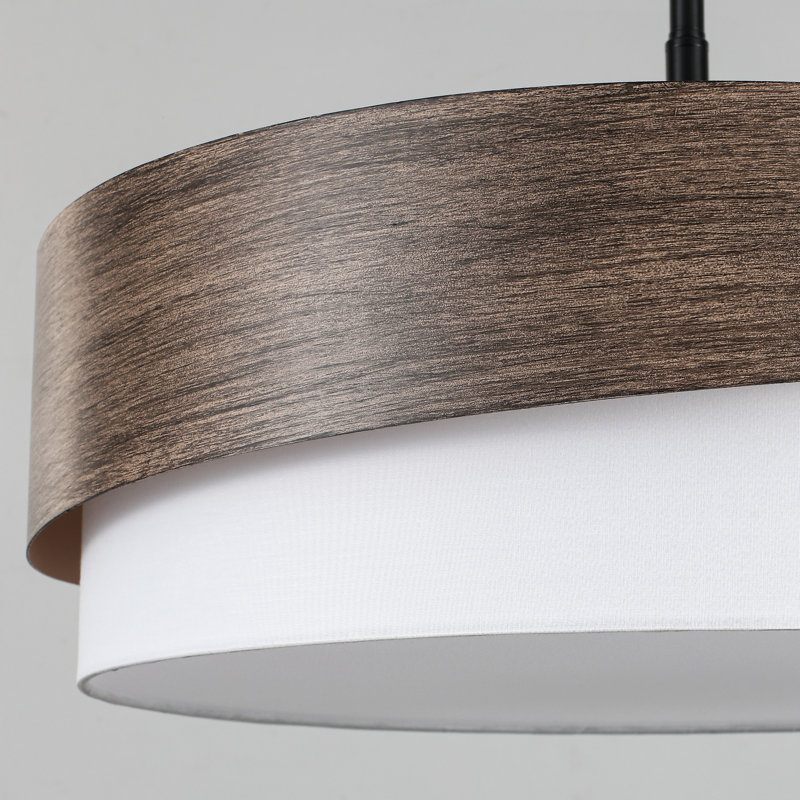 21.56" Modern 5-Light Dimmable Drum Chandelier, Brown
