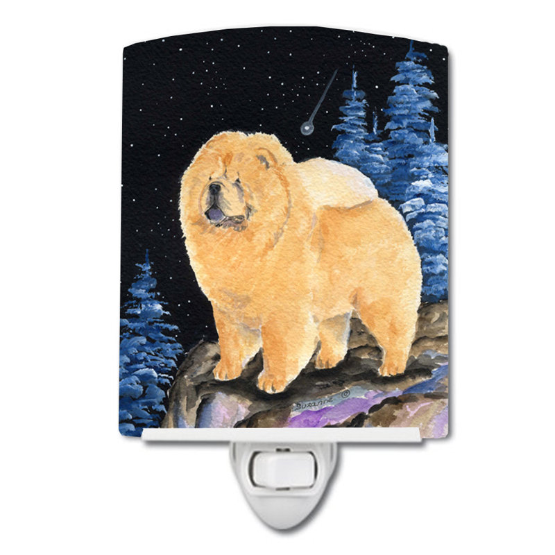 Starry Chow Chow Ceramic Night Light