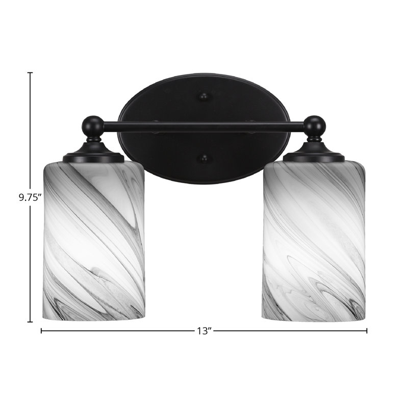 Barre d'éclairage de salle de bain Capri, 2, Noir mat