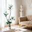 Magnolia artificiel réaliste, haute plante en caoutchouc artificiel de 7 pi avec 6 fleurs blanches, pot de fleurs blanc, décoration intérieure pour le salon, le bureau et le balcon