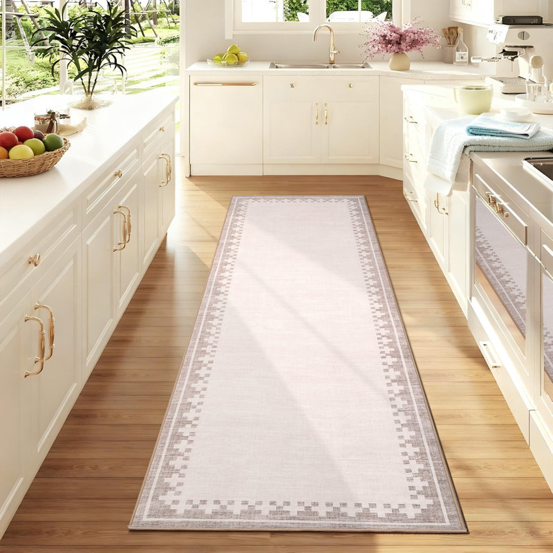 Tapis modernes à bordures lavables modernes pour la chambre à coucher, tapis doux et résistant aux taches et résistant aux taches